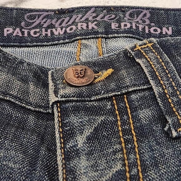 Frankie B Patchwork Edition Boot Cut Low Rise Jeans in size 2 - Picture 4 of 15